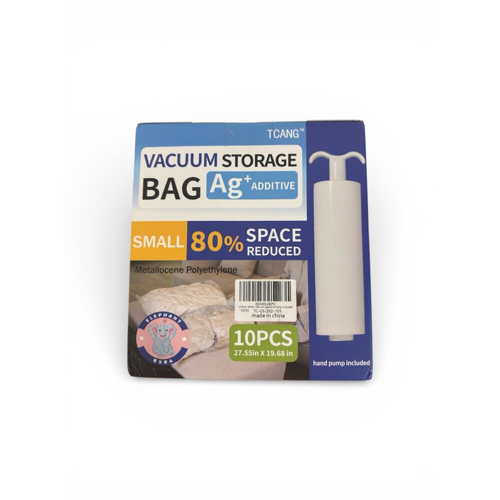 10 Pack Small Vacuum Storage Bags w Hand Pump Space Saver for Clothes Bedding
